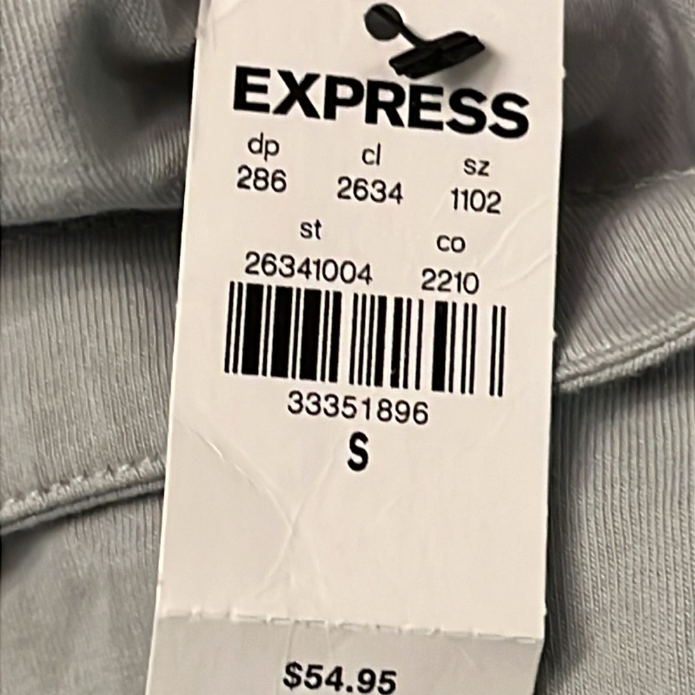 NWT Express Elegant Gray Women's wrap around cropped  Top Small - Picture 4 of 8